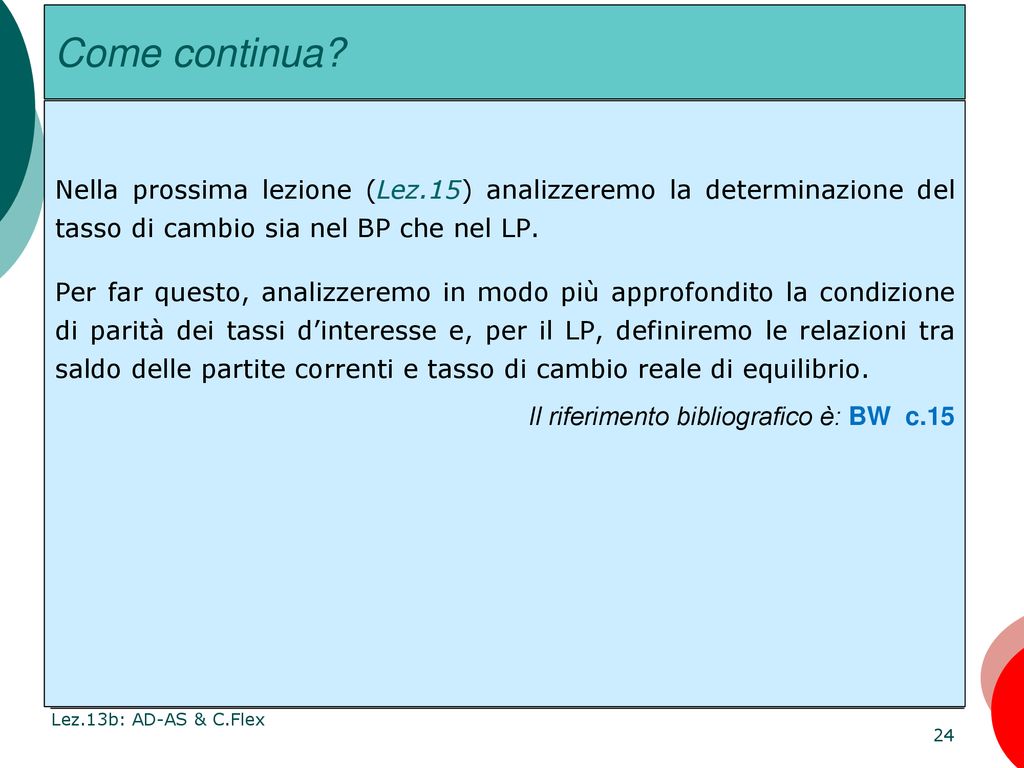 Lez 13b Domanda E Offerta Aggregata Con Cambi Flessibili Dal Breve